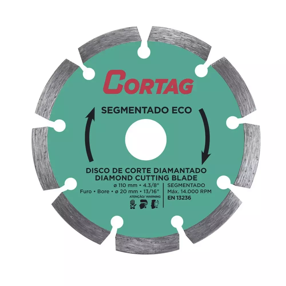 DISCO DIAMANTADO SEGMENTADO ECO PARA CONCRETO E ALVENARIA 4.3/8"-110MM