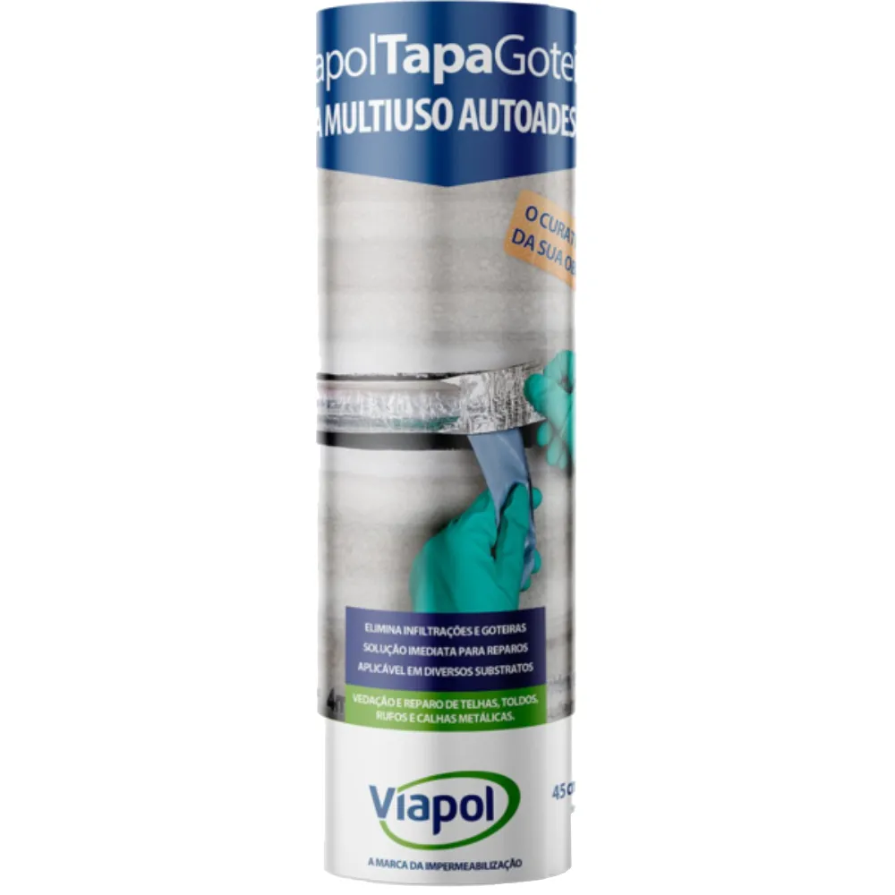 VIAPOL TAPA GOTEIRA - FITA ASFALTICA AUTOADESIVA 0,45x10m